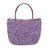 Jute shoulder bag, 'Sweet Purple' - Hand Knit Jute Shoulder Bag in Purple and Ecru (image 2a) thumbail