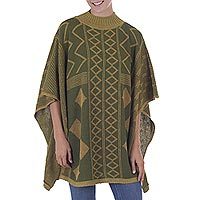100% baby alpaca poncho,