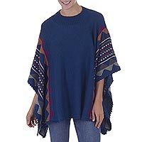 100% baby alpaca poncho,