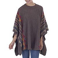 100% baby alpaca poncho,