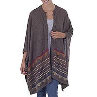 100% baby alpaca ruana,