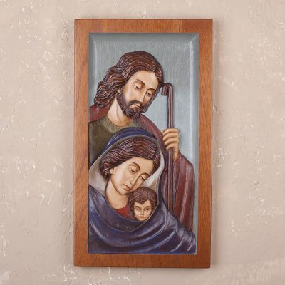 Cedar relief panel, Pastoral Family