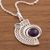Amethyst and fluorite filigree pendant necklace, 'Stellar Harmony' - Amethyst and Fluorite Filigree Pendant Necklace from Peru (image 2b) thumbail