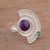 Amethyst and fluorite filigree cocktail ring, 'Stellar Harmony' - Amethyst and Fluorite Filigree Cocktail Ring from Peru thumbail
