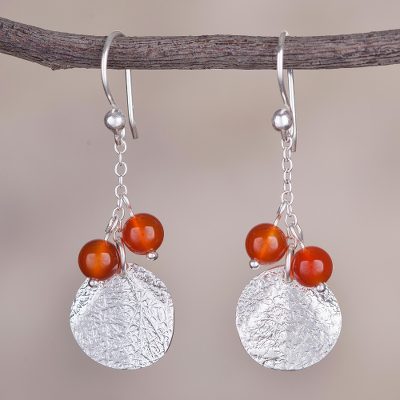 Carnelian dangle earrings, Harmonious Fruit