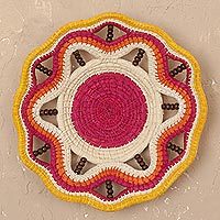 Chambira tree fiber decorative basket,