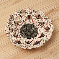 Chambira tree fiber decorative basket,