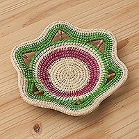 Chambira tree fiber decorative basket,