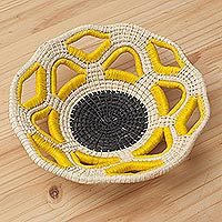 Chambira tree fiber decorative basket,