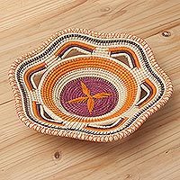 Chambira tree fiber decorative basket,