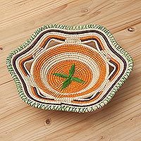 Chambira tree fiber decorative basket,