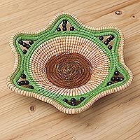 Chambira tree fiber decorative basket,
