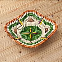 Chambira tree fiber decorative basket,