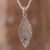 Sterling silver filigree pendant necklace, 'Mystery of the Forest' - Handcrafted Sterling Silver Filigree Leaf Necklace from Peru thumbail