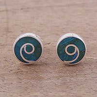 Malachite stud earrings,