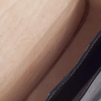 Wool accent leather sling bag, 'Trail Companion' - Handcrafted Wool Accent Leather Sling from Peru