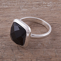 Obsidian cocktail ring,
