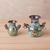 Copper and bronze decorative vases, 'Children of the Earth' (pair) - Two Bird-Themed Copper and Bronze Decorative Vases from Peru thumbail