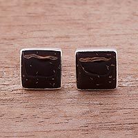 Coconut shell stud earrings,