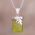 Serpentine pendant necklace, 'Fantastic Paradise' - Floral Serpentine and Silver Pendant Necklace from Peru thumbail
