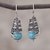 Amazonite filigree dangle earrings, 'Eternal Swirls' - Amazonite and Silver Filigree Dangle Earrings from Peru thumbail
