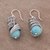 Amazonite filigree dangle earrings, 'Eternal Swirls' - Amazonite and Silver Filigree Dangle Earrings from Peru (image 2b) thumbail