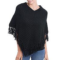 Alpaca blend poncho,