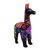 Ceramic sculpture, 'Floral Llama in Black' (5 inch) - Hand-Painted Llama Sculpture in Black (5 Inch) from Peru (image 2a) thumbail
