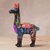 Ceramic sculpture, 'Floral Llama in Black' (5 inch) - Hand-Painted Llama Sculpture in Black (5 Inch) from Peru (image 2b) thumbail