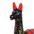 Ceramic sculpture, 'Floral Llama in Black' (5 inch) - Hand-Painted Llama Sculpture in Black (5 Inch) from Peru (image 2f) thumbail