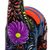 Ceramic sculpture, 'Floral Llama in Black' (5 inch) - Hand-Painted Llama Sculpture in Black (5 Inch) from Peru (image 2g) thumbail