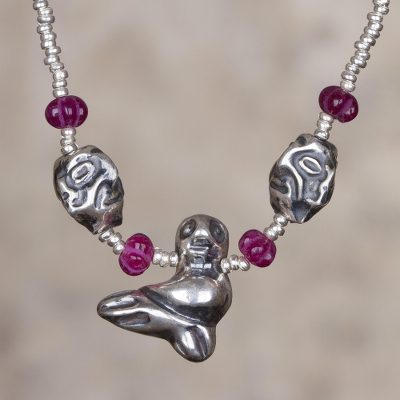 Quartz beaded pendant necklace, Machu Picchu Legacy
