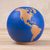Ceramic bank, 'Map of the World' - Hand-Painted Ceramic Bank of the World from Peru thumbail
