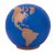 Ceramic bank, 'Map of the World' - Hand-Painted Ceramic Bank of the World from Peru (image 2a) thumbail