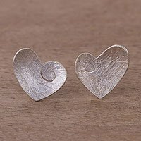 Sterling silver stud earrings,
