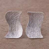 Sterling silver button earrings,