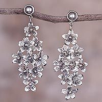 Sterling silver dangle earrings,