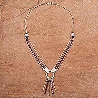 Garnet Y-necklace,