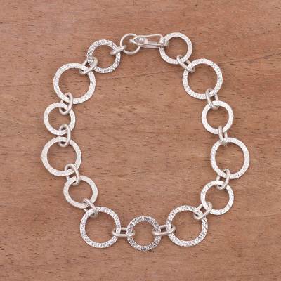 Sterling silver link bracelet, Misty Silver