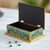 Reverse painted glass decorative box, 'Amazon Lake' - Floral Reverse Painted Glass Decorative Box from Peru (image 2b) thumbail