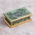Reverse painted glass decorative box, 'Amazon Lake' - Floral Reverse Painted Glass Decorative Box from Peru (image 2c) thumbail