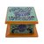 Reverse painted glass decorative box, 'Amazon Lake' - Floral Reverse Painted Glass Decorative Box from Peru (image 2e) thumbail
