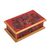Reverse painted glass decorative box, 'Garden At Sunset' - Reverse Painted Glass Decorative Box in Red from Peru (image 2a) thumbail