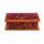 Reverse painted glass decorative box, 'Garden At Sunset' - Reverse Painted Glass Decorative Box in Red from Peru (image 2c) thumbail