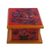 Reverse painted glass decorative box, 'Garden At Sunset' - Reverse Painted Glass Decorative Box in Red from Peru (image 2d) thumbail