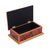 Reverse painted glass decorative box, 'Garden At Sunset' - Reverse Painted Glass Decorative Box in Red from Peru (image 2e) thumbail