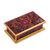 Reverse-painted glass decorative box, 'Blooming Beauty' - Reverse-Painted Glass Decorative Box in Burgundy from Peru (image 2a) thumbail