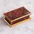 Reverse-painted glass decorative box, 'Blooming Beauty' - Reverse-Painted Glass Decorative Box in Burgundy from Peru (image 2c) thumbail