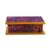 Reverse-painted glass decorative box, 'Blooming Beauty' - Reverse-Painted Glass Decorative Box in Burgundy from Peru (image 2d) thumbail