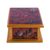 Reverse-painted glass decorative box, 'Blooming Beauty' - Reverse-Painted Glass Decorative Box in Burgundy from Peru (image 2e) thumbail